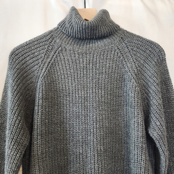 AEO‎ Don't Ask Why Womens Turtleneck Sweater One Size Gray Fisherman Chunky - Picture 4 of 7